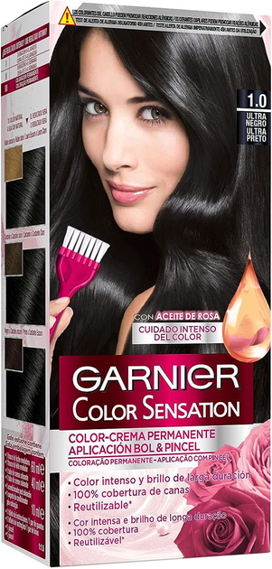 Крем-фарба з окислювачем Garnier Color Sensation 1 Ultra Black 110 мл (3600541176294) - зображення 1
