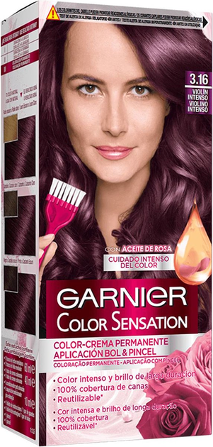 Farba kremowa z utleniaczem Garnier Color Sensation 3.16 Intense Violin 60 ml (3600541176447) - obraz 1