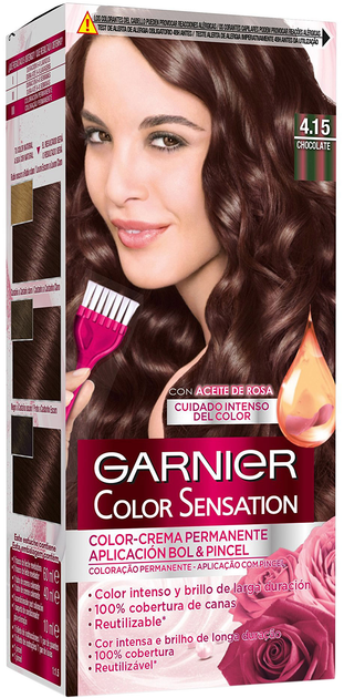 Farba kremowa z utleniaczem Garnier Color Sensation 4.15 Chocolate 110 ml (3600541176546) - obraz 1