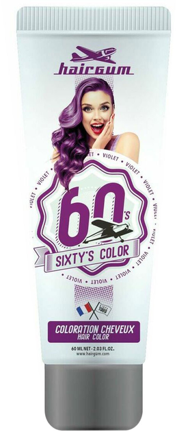 Крем-фарба для волосся без окислювача Hairgum Sixty's Color Hair Color Violet 60 мл (3426354087899) - зображення 1