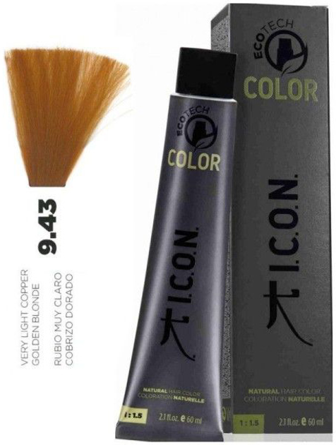 Farba kremowa z utleniaczem Icon Ecotech Color Natural Hair Color 9.43 Very Light Copper Golden Blonde 60 ml (8436533672780) - obraz 2