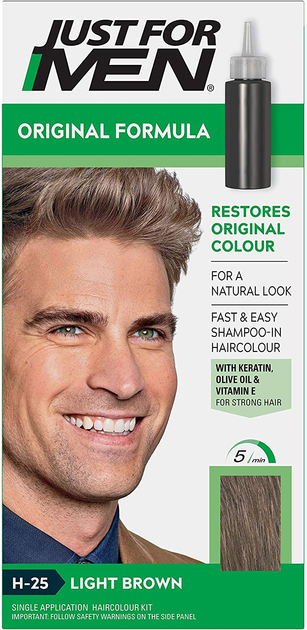 Крем-фарба для волосся з окислювачем Just For Men Shampoo-in Haircolour H25 Light Brown 66 мл (5010934001795) - зображення 1