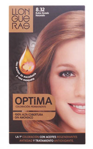 Farba kremowa z utleniaczem do włosów Llongueras Optima Permanent Hair Colour Ammonia Free 8.32 Natural Golden Blond 152 ml (8432225052137) - obraz 1