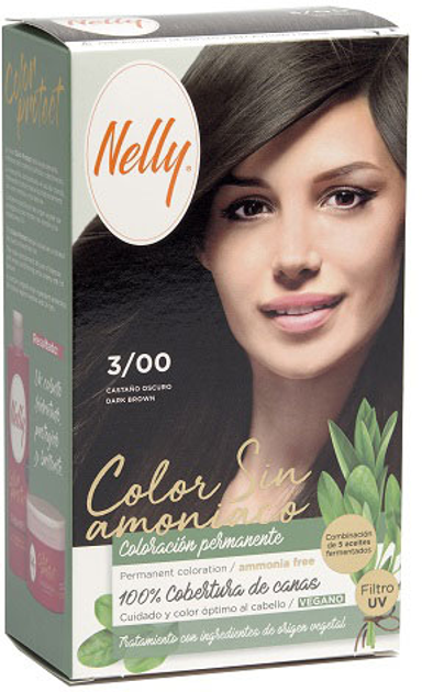 Farba kremowa bez utleniacza Tinte Pelo Nelly S-Amoniaco 3 Castaño Oscuro 60 ml (8411322244379) - obraz 1