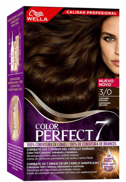 Крем-фарба з окислювачем Wella Color Perfect 7 100 Cobertura De Canas 3-0-Marron Oscuro 60 мл (4064666324135) - зображення 1