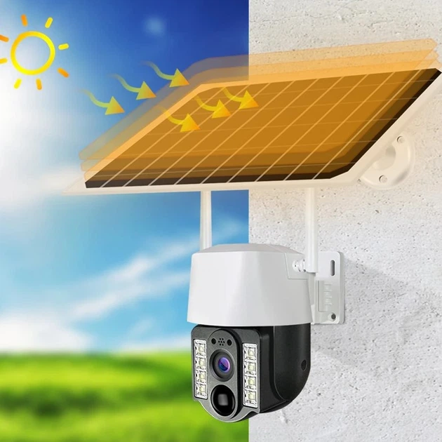 IP камера видеонаблюдения RIAS VC3 Wi-Fi 2MP 4G уличная с солнечной панелью White (3_03783) - изображение 2