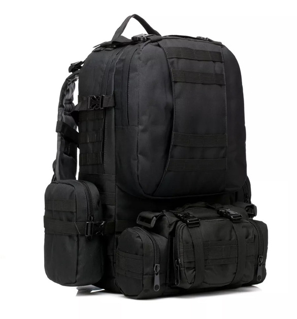 Рюкзак тактичний Eagle B08 з підсумками 55L Black (3_01991) - зображення 2