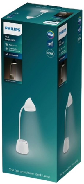 Настольная лампа Philips Led Reading Desk Lamp Hat 4.5W 3000/4000/5700K 1800Mah (Lithium Battery) Белая - изображение 6