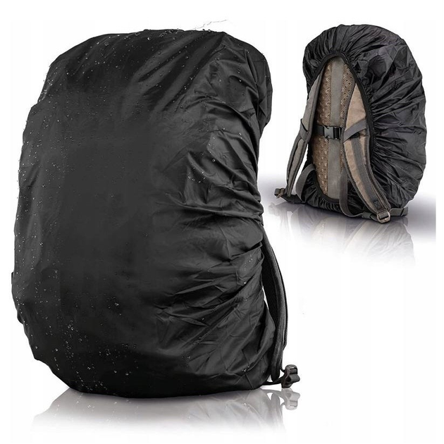 Чехол дождевик для рюкзака 35 л водонепроницаемый черный - изображение 2