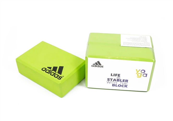 Блок для йоги Adidas салатовий 2 шт (кирпич для йоги, розтяжки, стретчинга) US-3048-AD-L - зображення 2