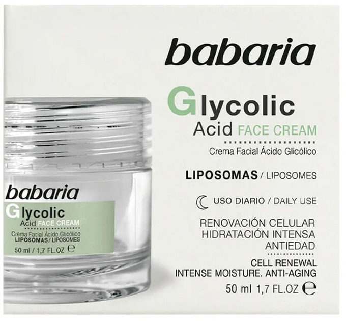 Krem do twarzy Babaria Glycolic Acid Face Cream Cell Renewal 50 ml (8410412100595) - obraz 1