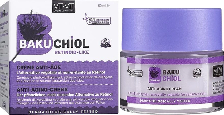 Krem do twarzy Diet Esthetic Vit Vit Cosmeceuticals Bakuchiol Ant-Aging Cream 50 ml (8430830508599) - obraz 1