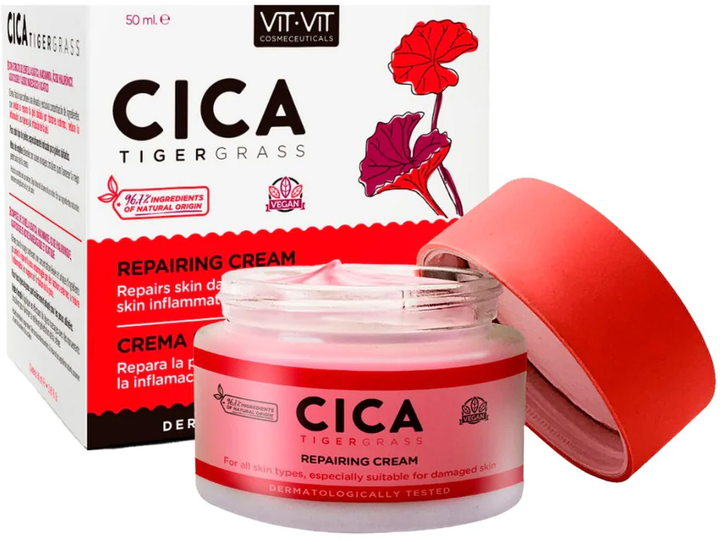 Крем для обличчя Diet Esthetic Vit Vit Cosmeceuticals Cica Tigergrass Repairing Cream 50 мл (8430830508612) - зображення 1