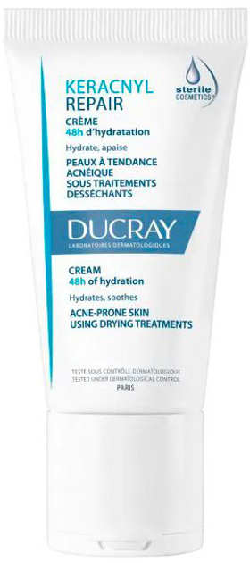 Krem do twarzy Ducray Keracnyl Moisturizing Repair Cream 48hrs 50 ml (3282770037418) - obraz 1