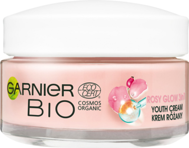Krem do twarzy Garnier Bio Rosy Glow 3 In 1 Youth Cream 50 ml (3600542397599) - obraz 1