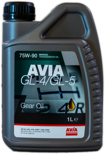 Масло трансмиссионное 75w90 1 л, API GL-4/GL-5 Avia (avt0000373) – фото ...