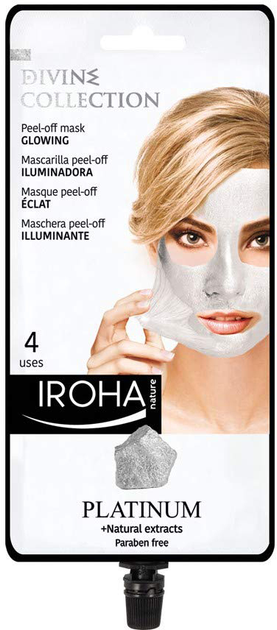 Маска для обличчя Iroha Nature Platinum Peel Off Mask Glowing 4 Uses 30 мл (8436036432706) - зображення 1