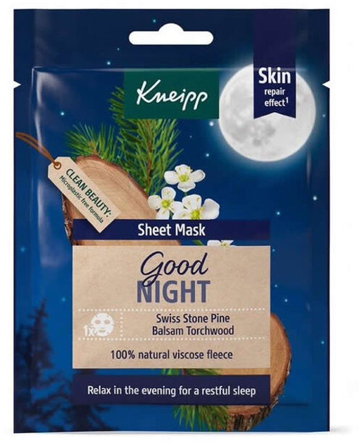 Maseczka do twarzy na tkaninie Kneipp Good Night Sheet Mask 1 Unit 25 g (4008233161914) - obraz 1