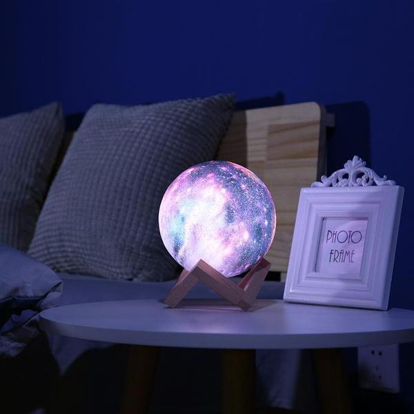 Настольный ночник светильник луна Magic 3D COLOR Moon Light RGB с пультом - изображение 4