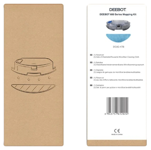 Резервуар для води Ecovacs для робота-пилососа DEEBOT 600/601/605 Mopping Kit (DO3G-KTB) - зображення 10