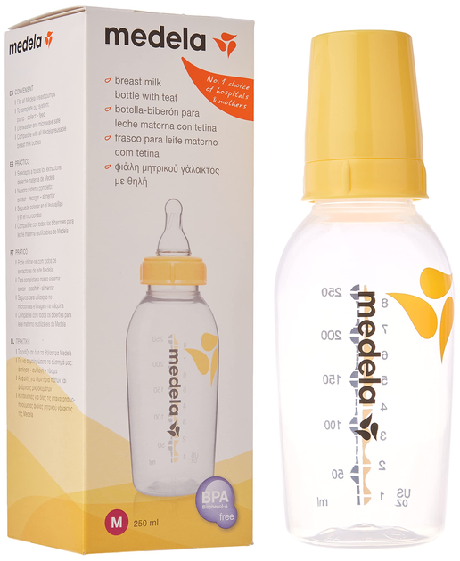 Butelka do karmienia Medela Baby Bottle Tetina De Silicona Flujo Medio Biały 250ml (7612367022088) - obraz 1