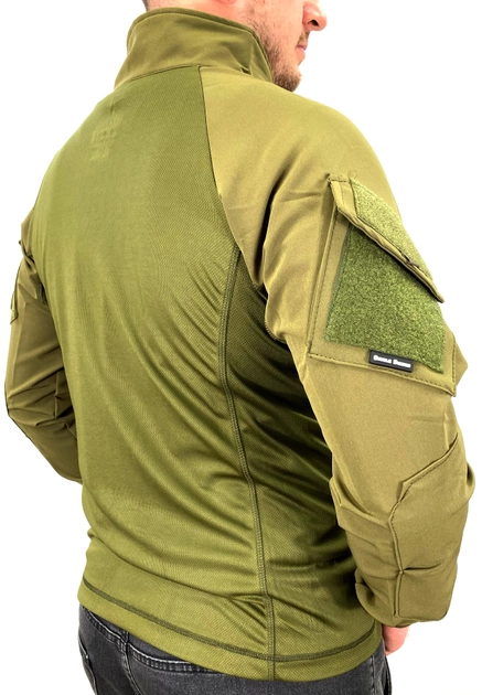 Сорочка чоловіча з довгим рукавом, камуфляжна футболка для військових та армії ЗСУ, Хакі. М - зображення 2