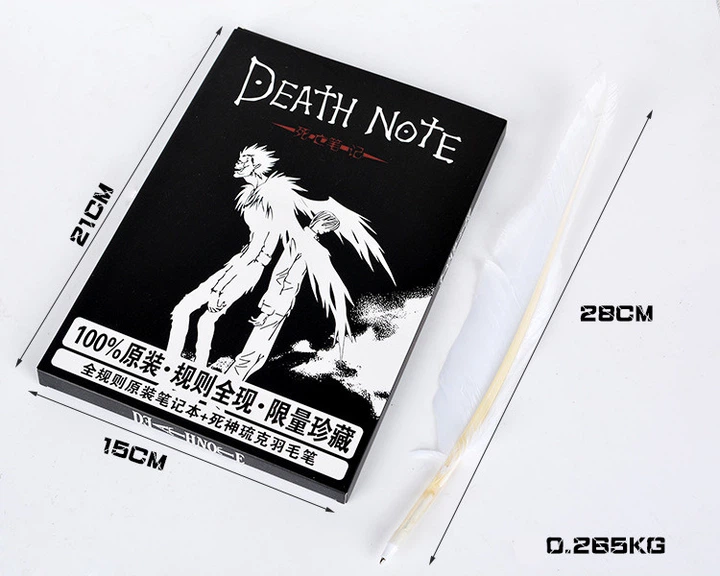 Тетрадь Смерти death note аниме книжка в наборе с ручкой пером для