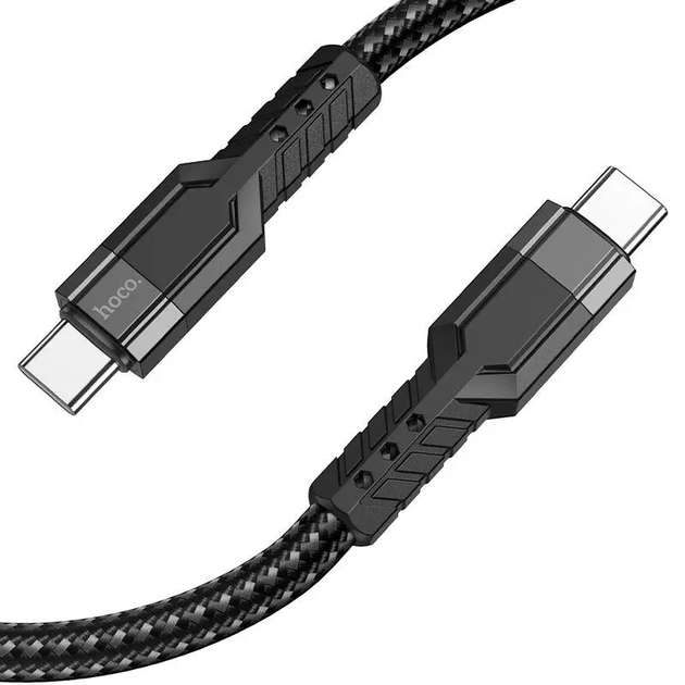 Кабель HOCO U110 U110 Type-C to Type-C 60W charging black - Фото 1 Кабель HOCO U110 U110 Type-C to Type-C 60W charging black - изображение 1