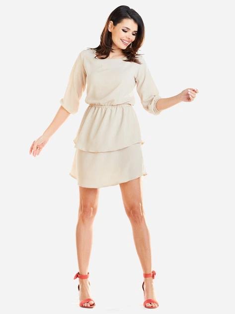 Sukienka trapezowa damska Awama A258 106698 XL Beżowa (5902360535435) - obraz 6