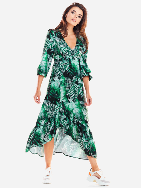 Sukienka trapezowa damska Awama A322 106876 XL Zielona (5902360544604) - obraz 1
