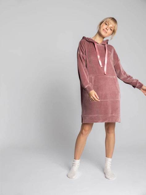 Sukienka dresowa z kapturem damska LaLupa LA010 381163 L-XL Różowa (5903887606325) - obraz 3