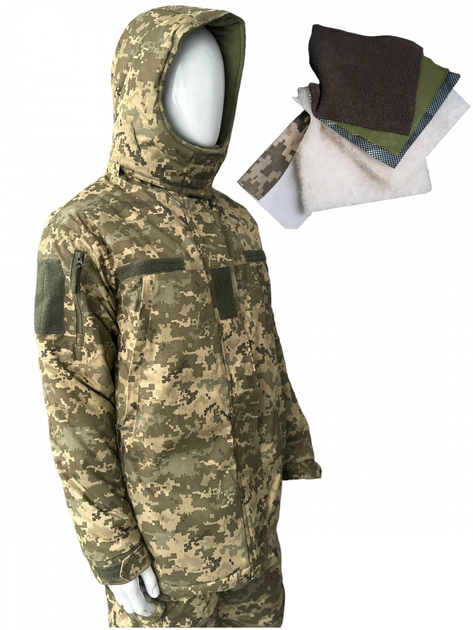 Тактическая зимняя армейская куртка, бушлат пиксель ММ-14 54/4 - изображение 1