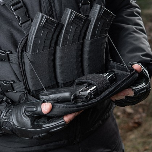 Нагрудна сумка-рюкзак M-Tac Chest Rig Elite Black - для пістолета, обойми, телефону, ліхтарика, турнікета, мультитула та рації - зображення 2