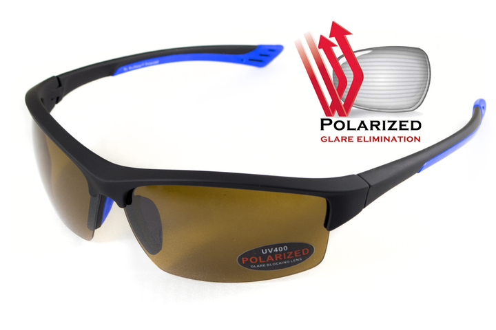 Очки поляризационные BluWater Daytona-1 Polarized (brown) коричневые в черно-синей - изображение 1