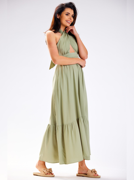 Sukienka letnia damska długa Awama A583 1419330 XL Zielona (5902360580923) - obraz 3