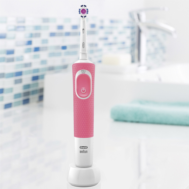 Szczoteczka elektryczna do zębów Oral-B Braun D100 Vitality Pink 3D White (4210201234173) - obraz 3