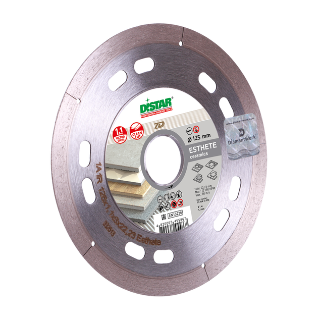 Круг алмазный отрезной Distar 1A1R 125x1,1x8x22,23 Esthete (11115421010) - Фото 2 Круг алмазный отрезной Distar 1A1R 125x1,1x8x22,23 Esthete (11115421010) - изображение 2