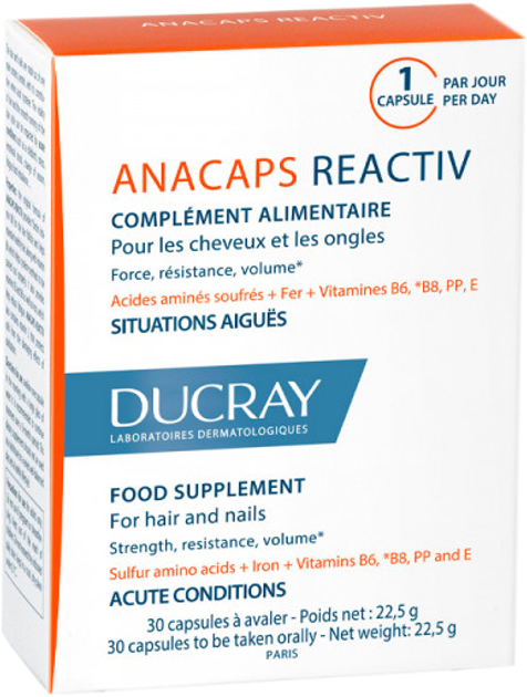 Амінокислота Ducray Anacaps Reactiv 30 капсул (3282770203776) - зображення 1