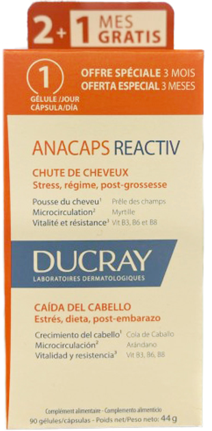 Амінокислоти Ducray Anacaps Reactiv 90 капсул (3282779369886) - зображення 1