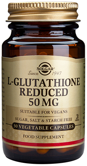 Aminokwas Solgar L-Glutathione 50 mg 30 kapsułek (33984013407) - obraz 1