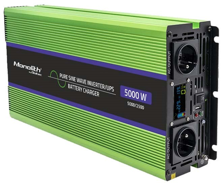 Інвертор Qoltec Monolith 2500/5000 Вт (5901878519449) - зображення 3