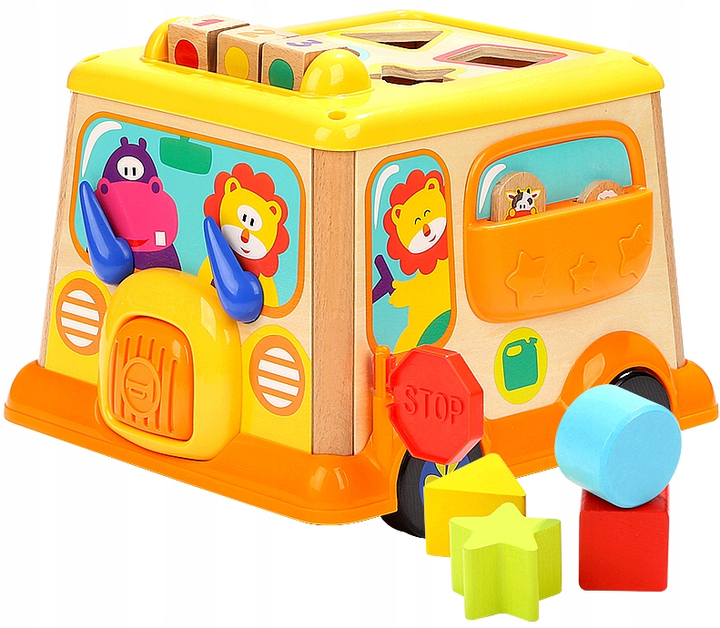 Zabawka edukacyjna Top Bright drewniany autobus 24 x 21 x 18 cm (6971325133336) - obraz 1