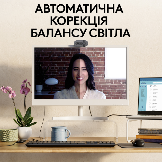 Веб-камера Logitech Brio 100 Full HD Webcam Graphite (960-001585) - зображення 3