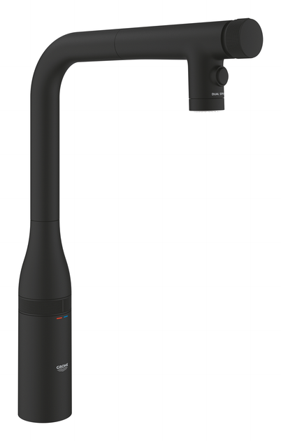 Смеситель для кухни выдвижной чёрный Grohe Essence Smartcontrol ...
