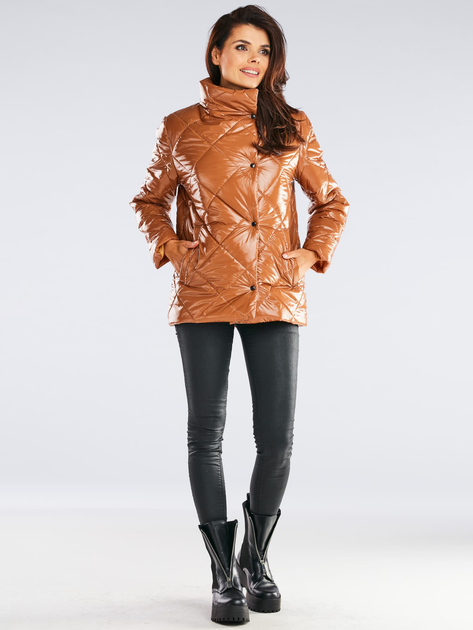 Куртка демісезонна коротка жіноча Awama A384 212923 L-XL Бежева (5902360551855) - зображення 5