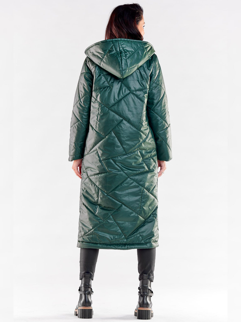 Куртка демісезонна довга з капюшоном жіноча Awama A542 1220783 L-XL Green (5902360573949) - зображення 2