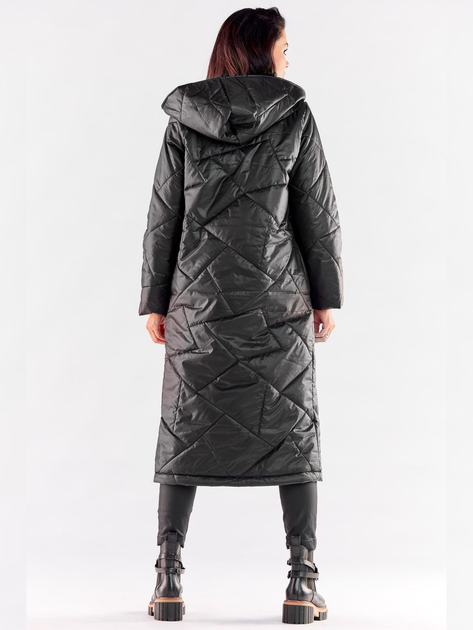Куртка демісезонна довга з капюшоном жіноча Awama A542 1220784 L-XL Black (5902360567078) - зображення 2