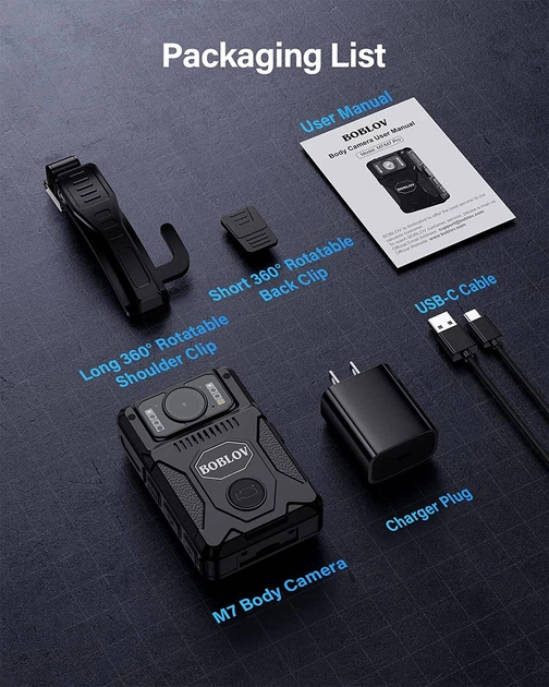 Боді камера BOBLOV M7, GPS, 128GB (1205) - Фото 6 Боді камера BOBLOV M7, GPS, 128GB (1205) - зображення 6