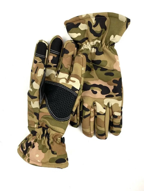 Перчатки тактические теплые с флисовой подкладкой (мультикам) (размер XL) - изображение 2