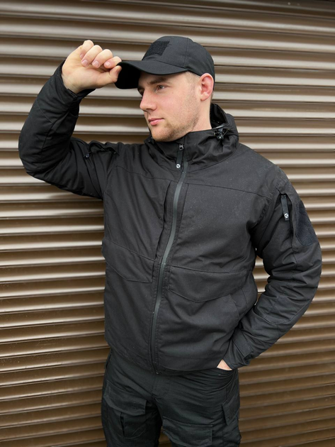 Утепленная Мужская Куртка на Холлофайбере с подкладкой Omni-Heat черная размер M - изображение 1
